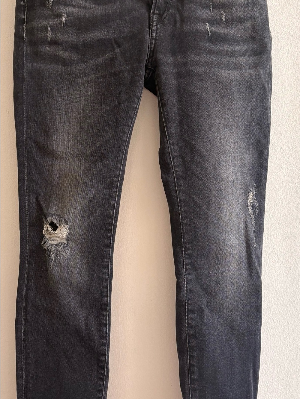 R13 Women's Distressed Charcoal Skinny Jeans